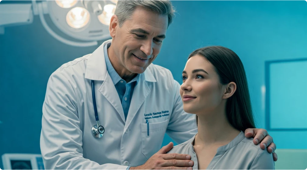 thumbnail de video - doutor examinando paciente